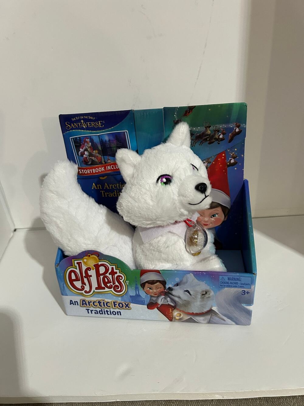 ELF PETS - Artic Fox Tradition Plush -Snow Globe Charm Set ( Storybook included)